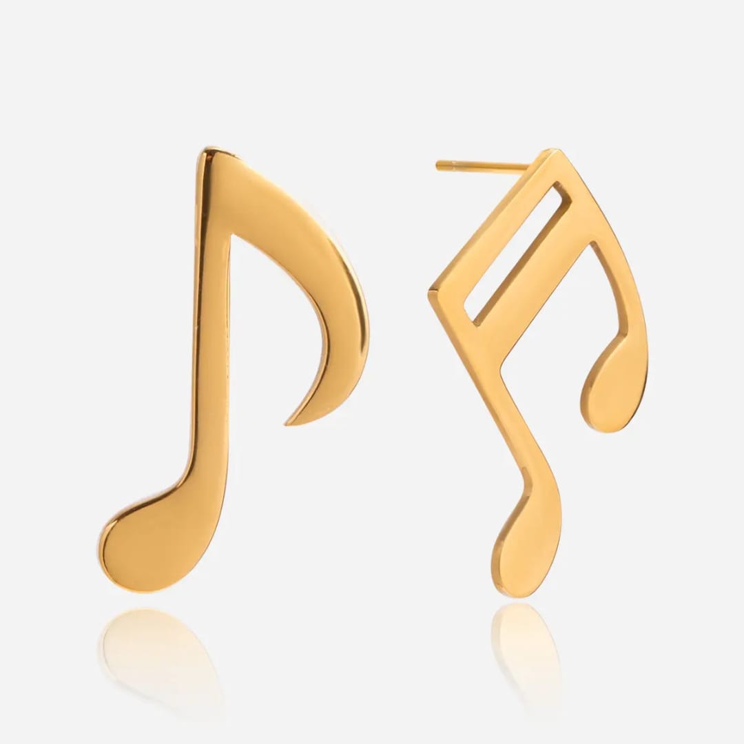 Musical Note Gold Earring