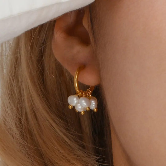 Fresh Water Pearl Hoop Earring
