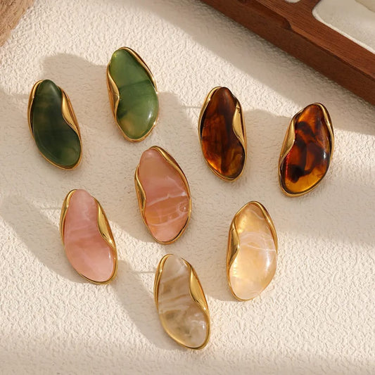 Resin Stone Studs Earring