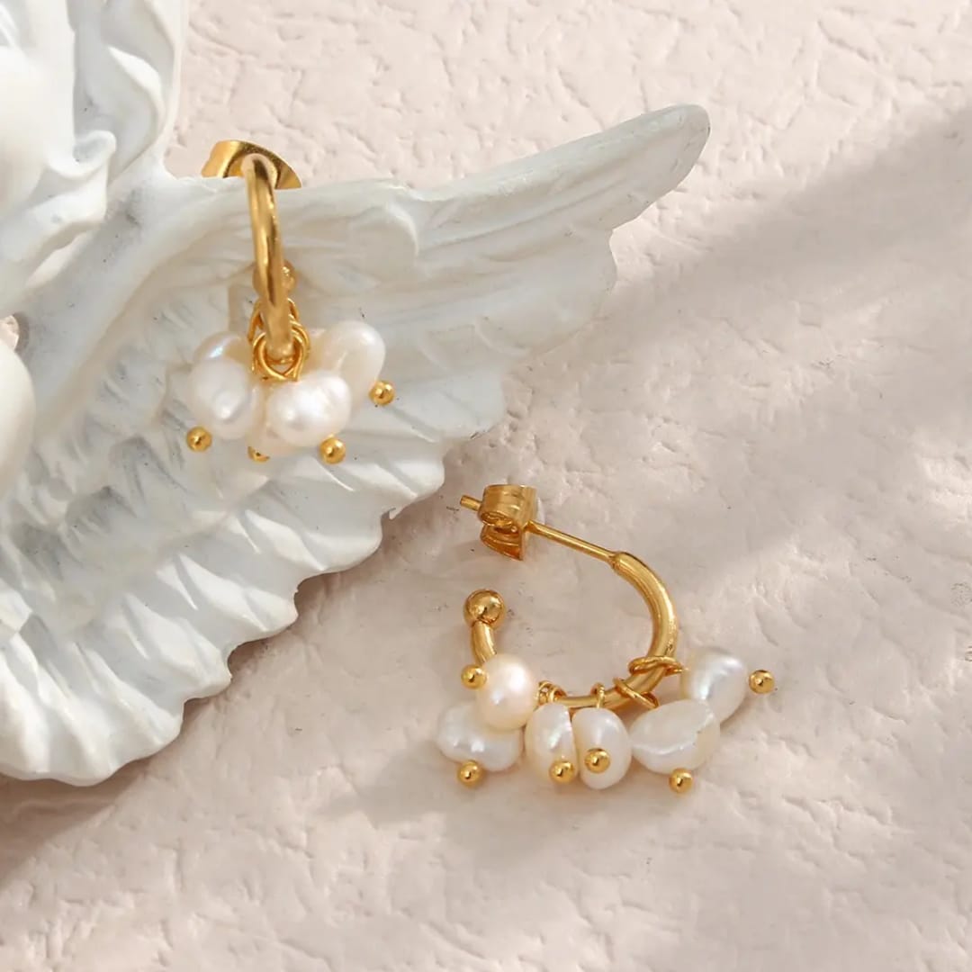 Fresh Water Pearl Hoop Earring