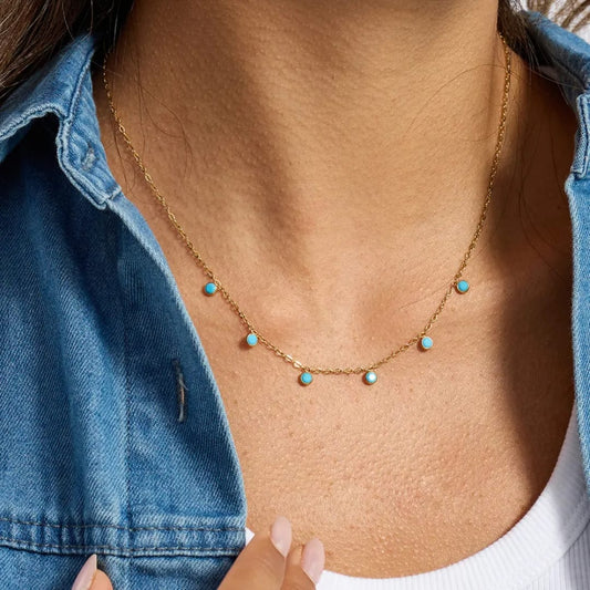 Turquoise Dainty Chain Necklace