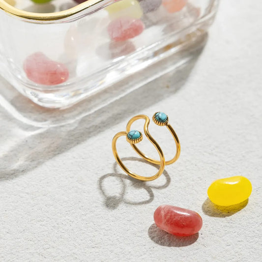 Statement Gemstone Gold Ring