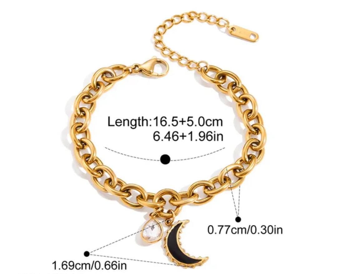 Moon Stone Chain Bracelet
