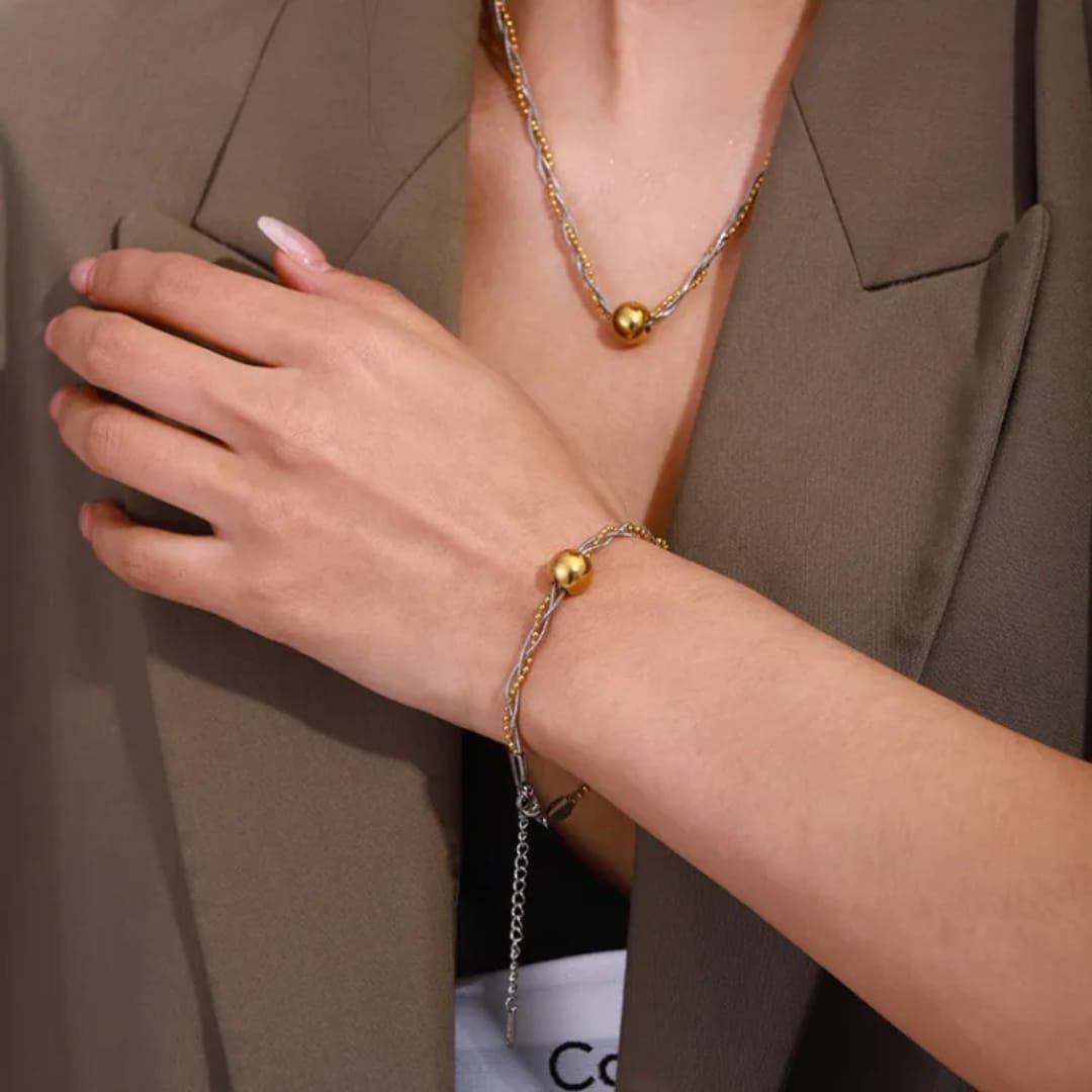 Dual Tone Chain Bracelet