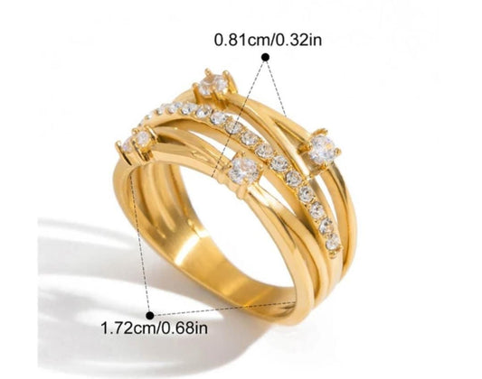 Zircon Gold Band Ring