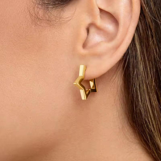 Star Hoop Earrings