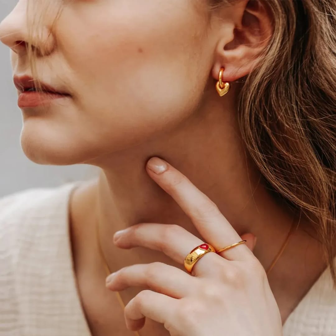 Heart Hoops Earrings