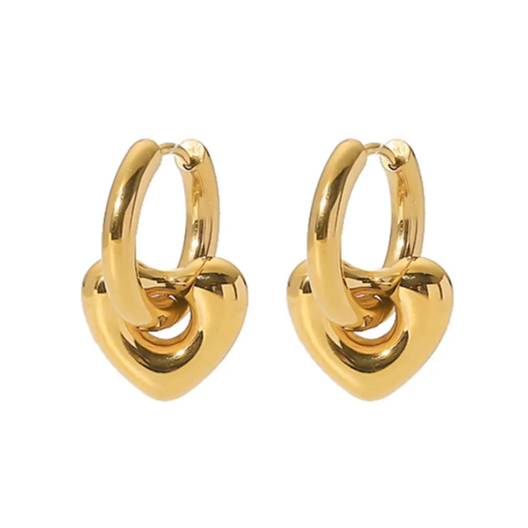 Heart Hoops Earrings
