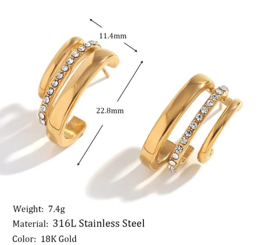 AD Studded Gold Earrings