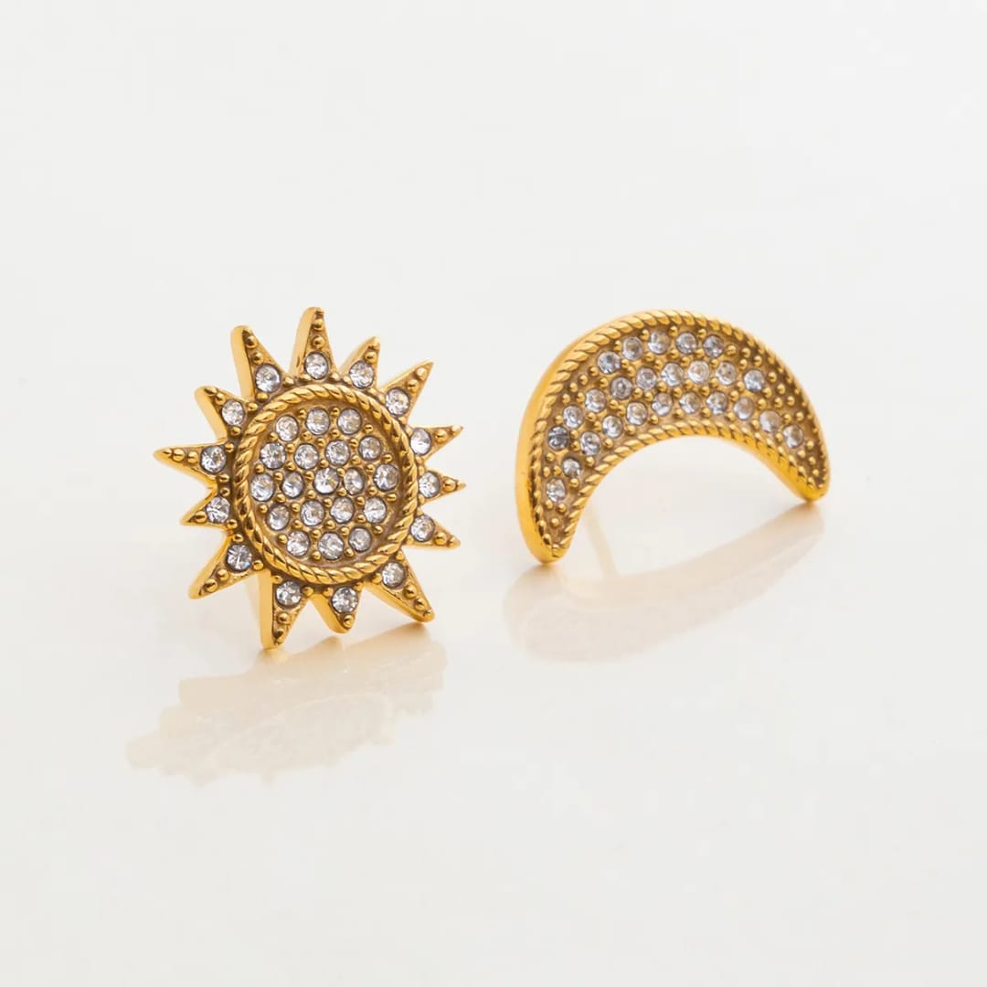 Sun & Moon Studs Earring