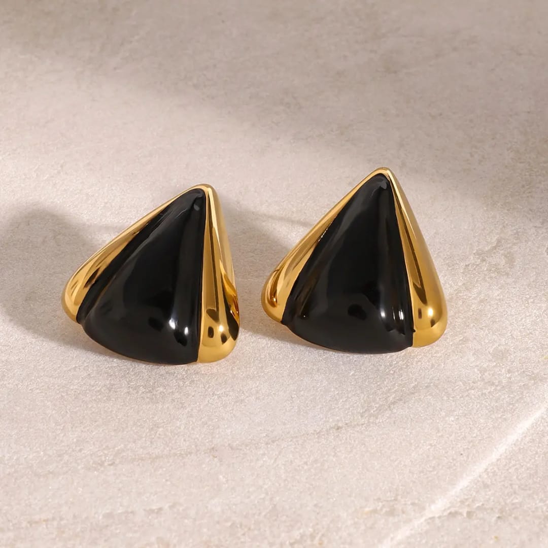 Black Triangle Studs Earring