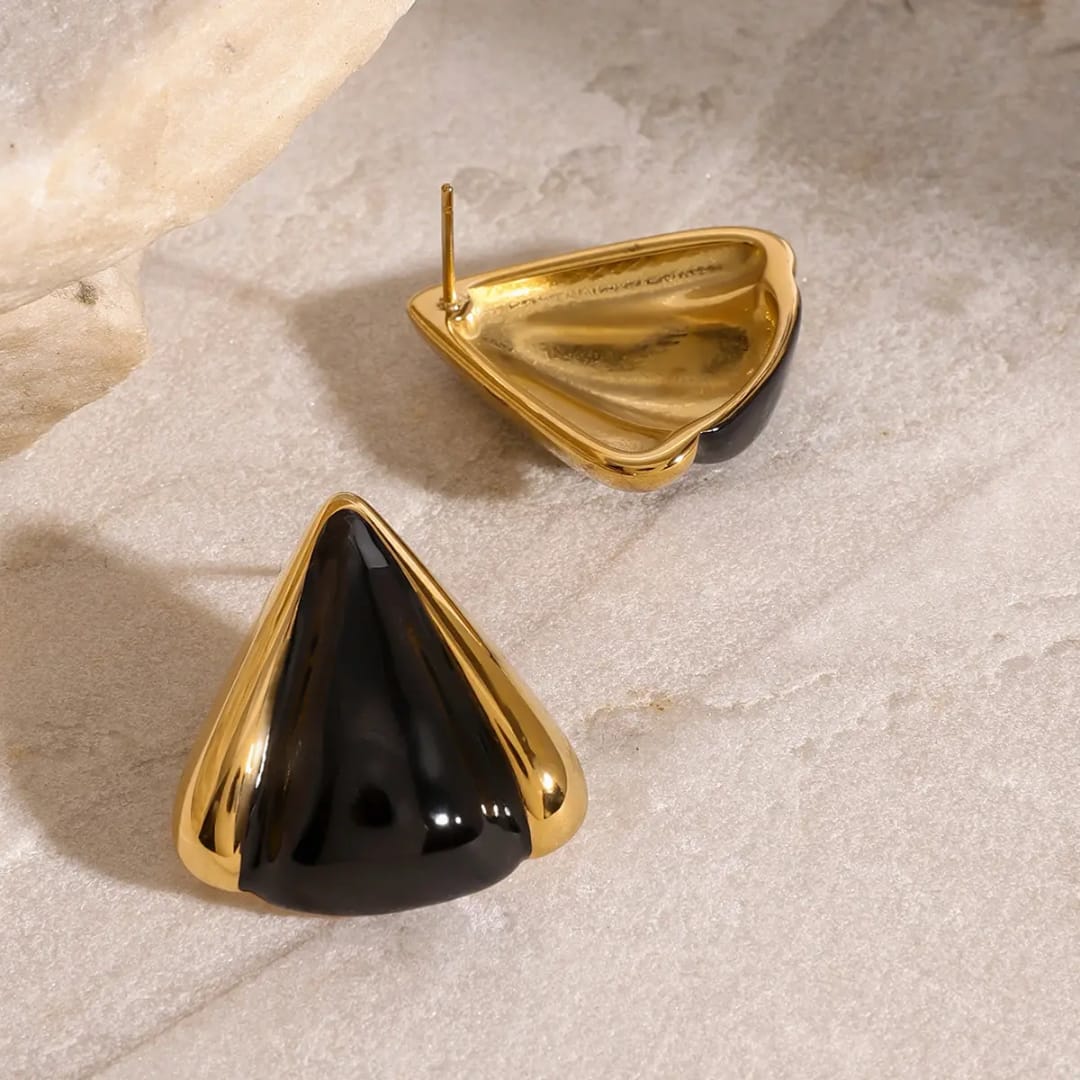 Black Triangle Studs Earring