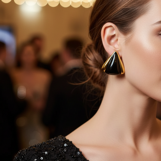 Black Triangle Studs Earring