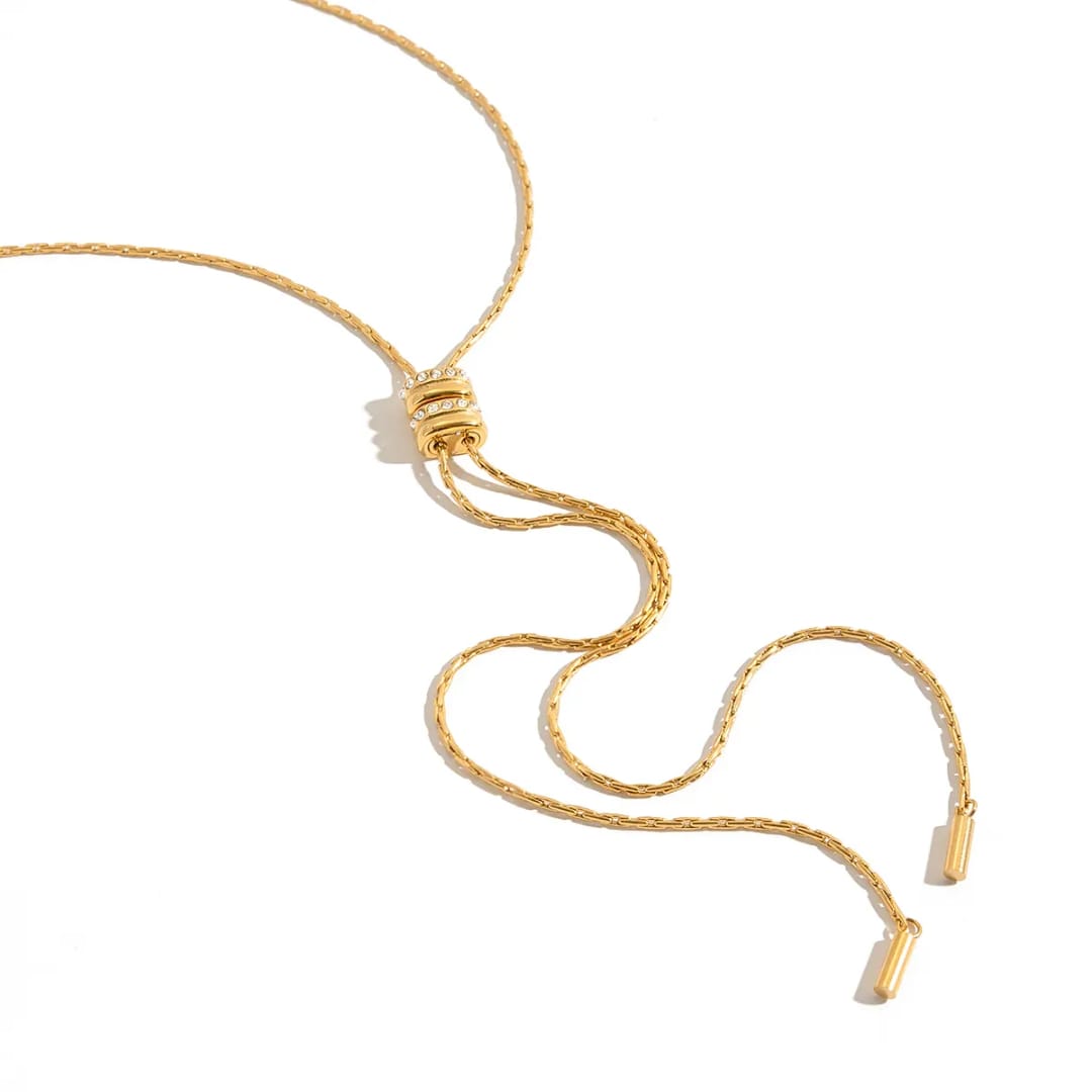 Gold Tie Chain Necklace