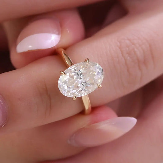 White Rhinestones Statement Ring