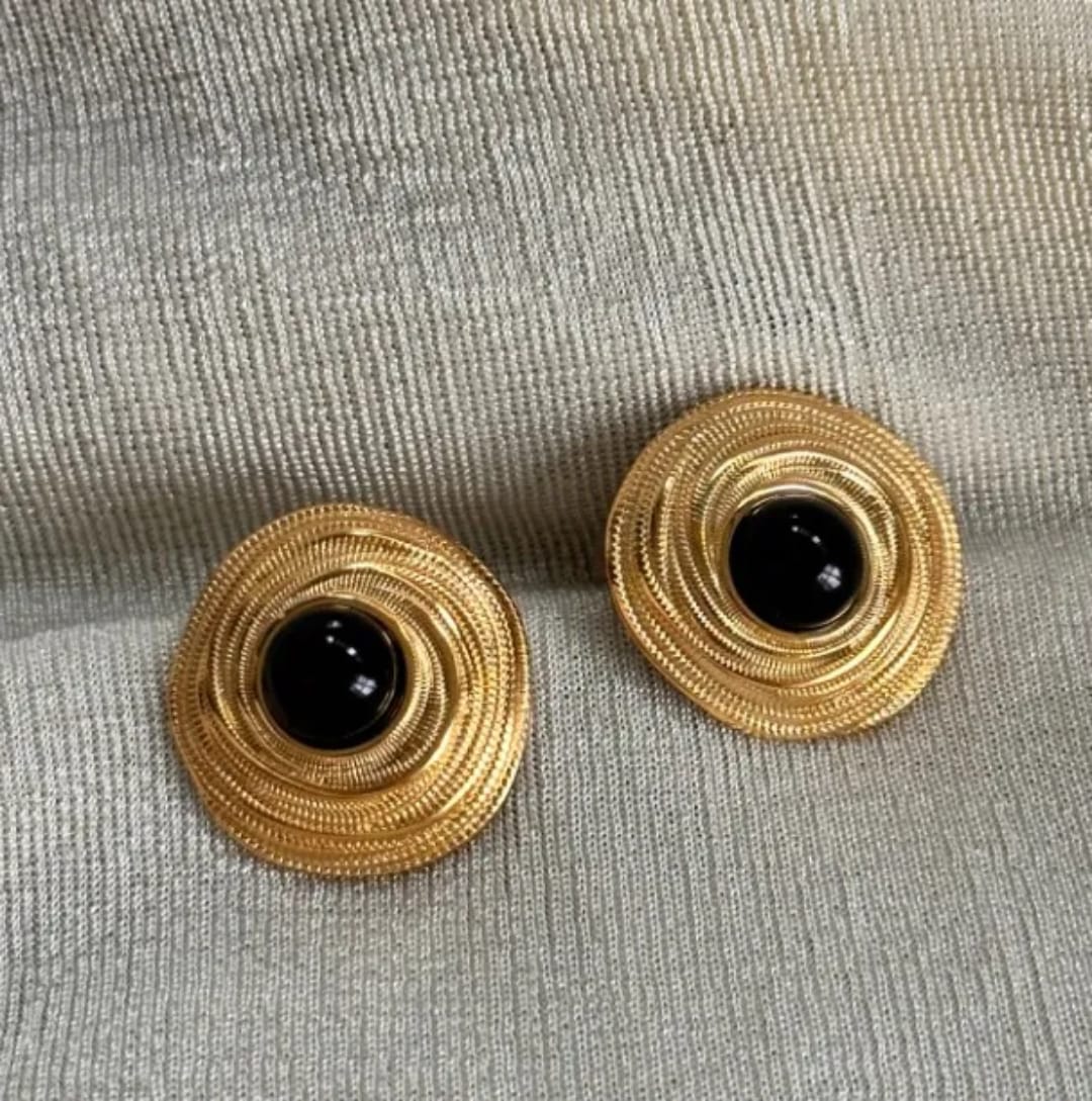 Black Stone Studs Earring