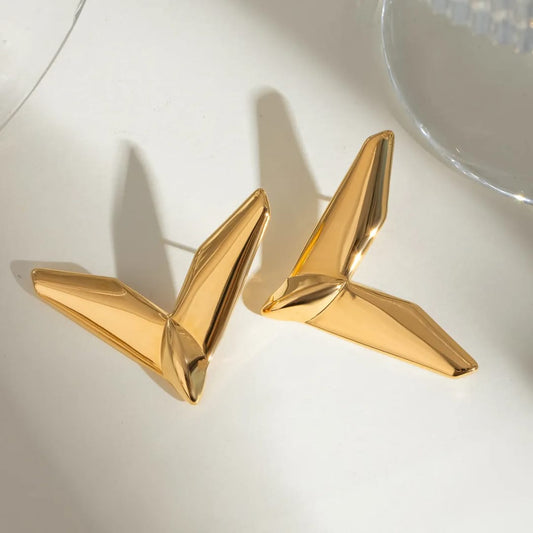 Gold Plane Earrings