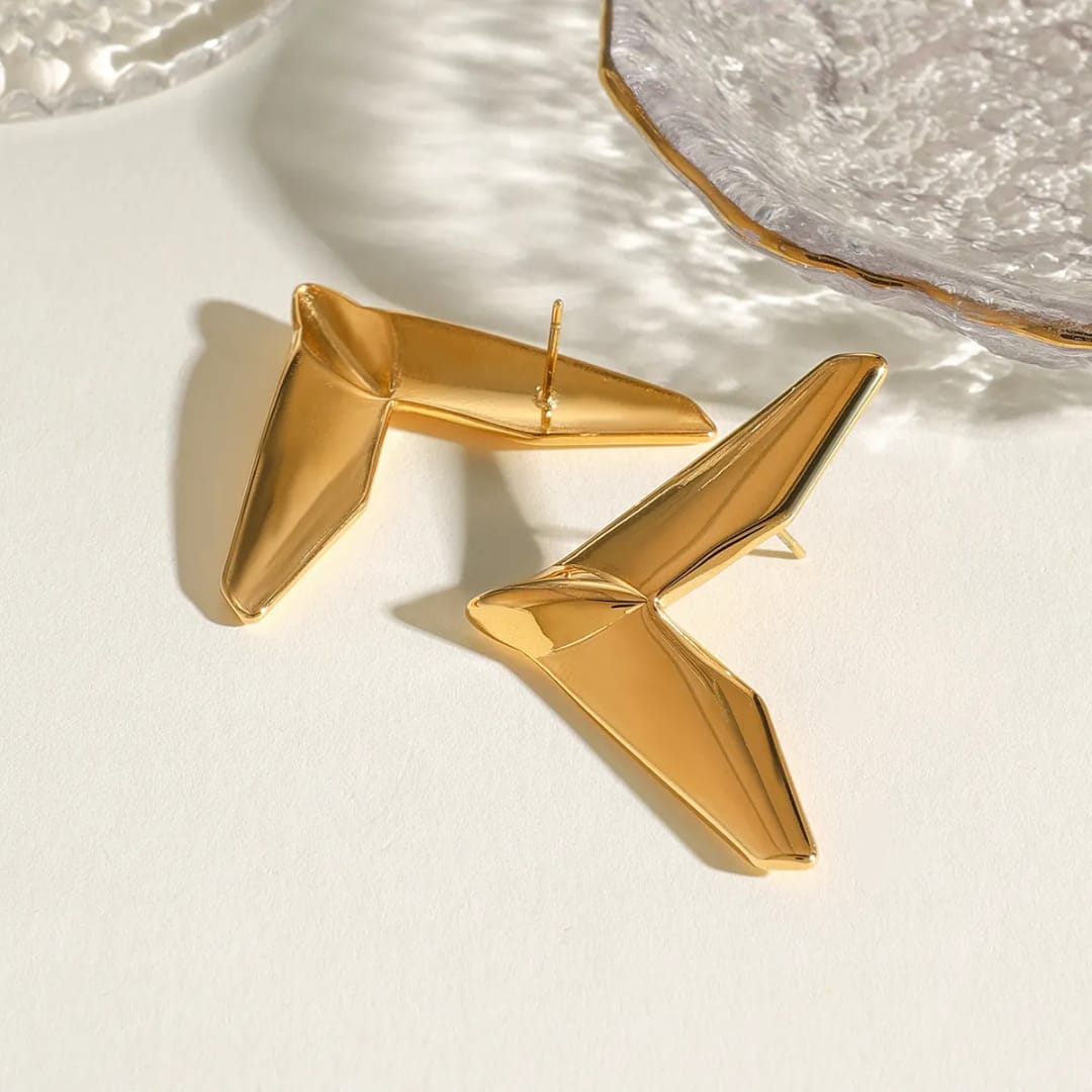 Gold Plane Earrings