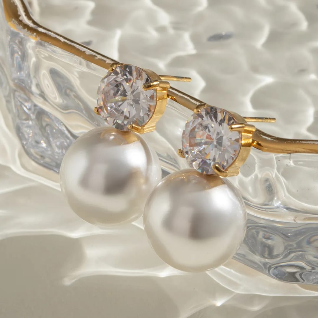 Pearl Diamond Small Earrings