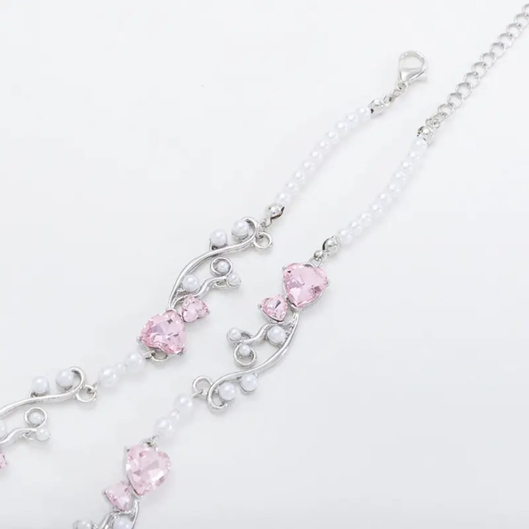 Pink Stone Pearl Necklace