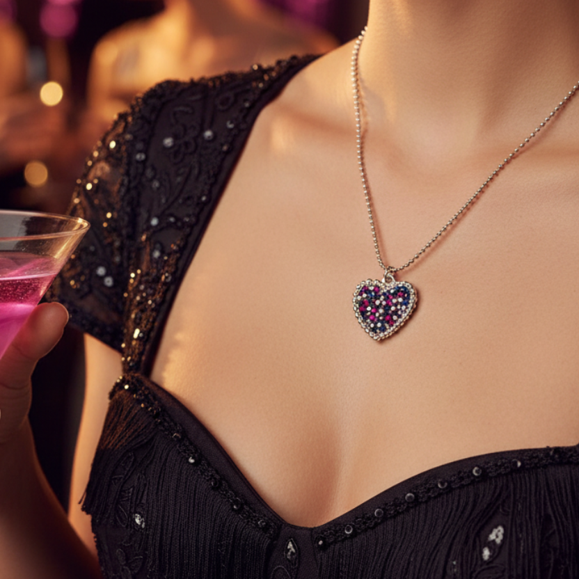 Multicolor Heart Chain Necklace