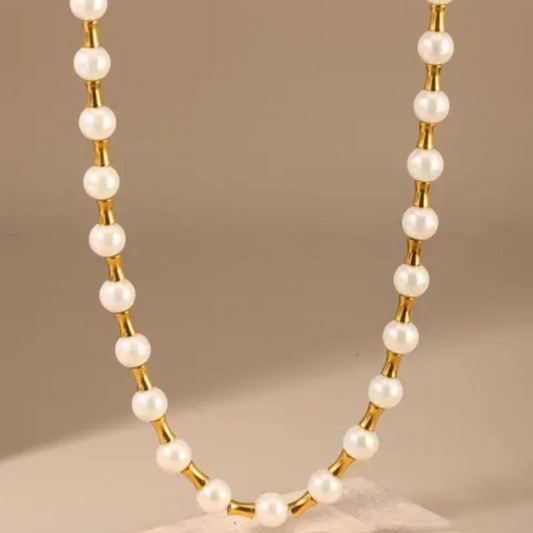 Pearl Gold Chain Necklace