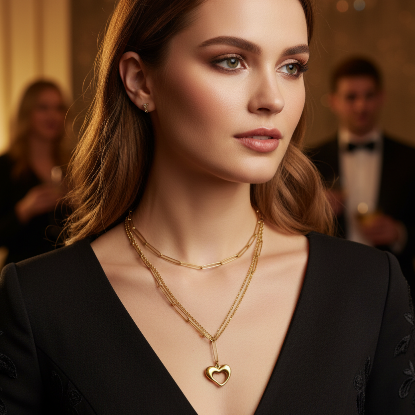 Heart Paperclip Chain Necklace