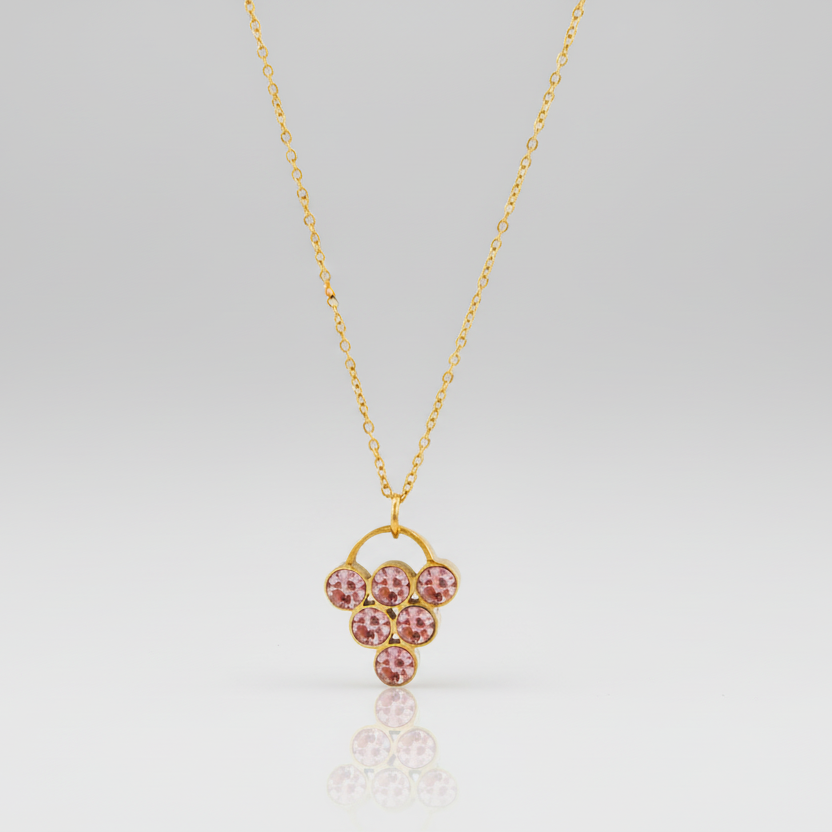 Pink Stone Chain Necklace