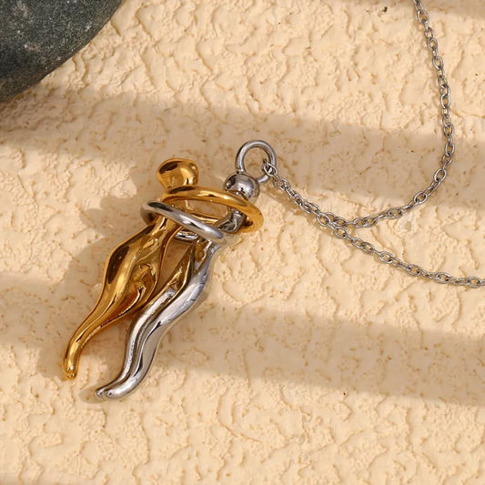 Hug Dual Tone Chain Necklace