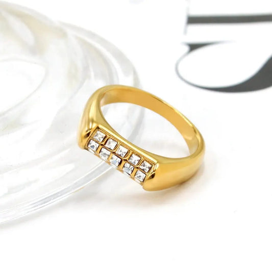 AD Studded Gold Ring