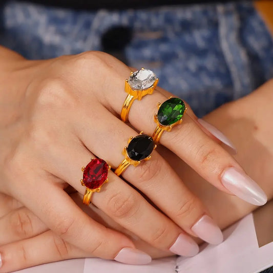 Green Stone Statement Ring