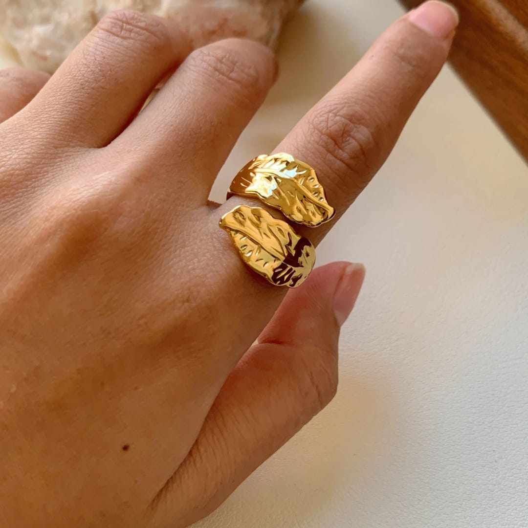 Leaf Gold Platted Ring