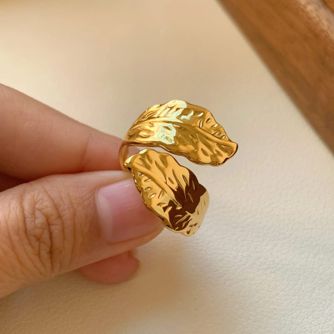 Leaf Gold Platted Ring