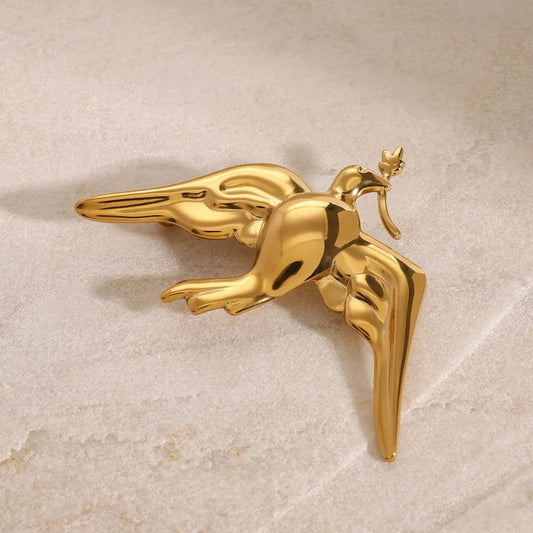 18k Gold Plated Bird Brooch