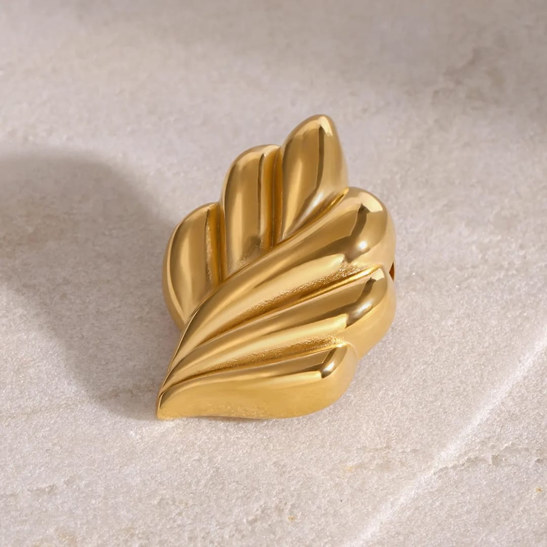 18k Gold Plated Leaf Brooch