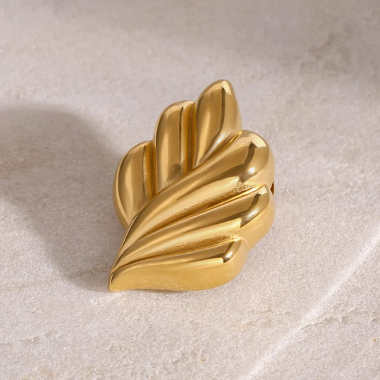 18k Gold Plated Leaf Brooch