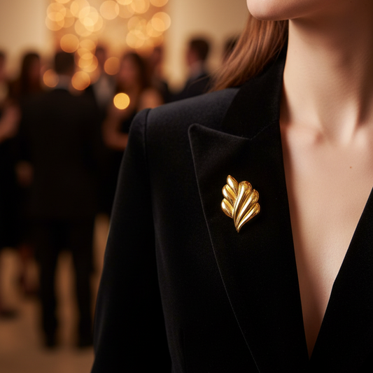 18k Gold Plated Leaf Brooch