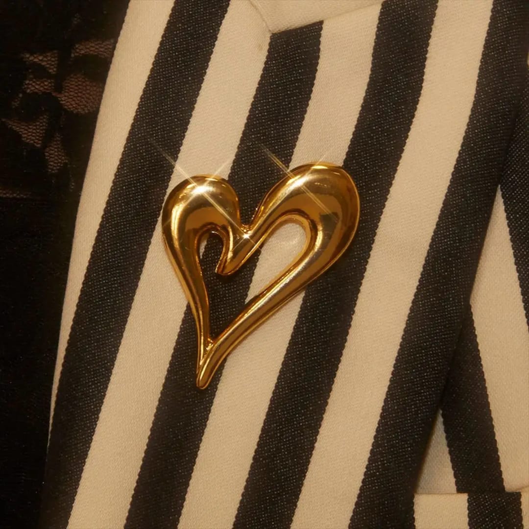 18k Gold Plated Heart Brooch