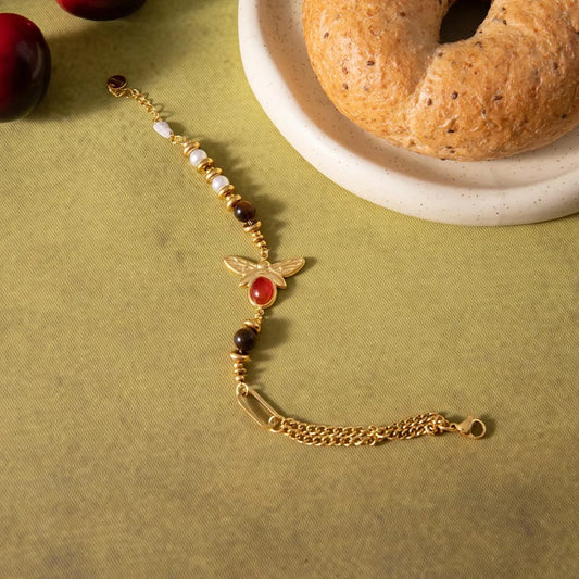Orange Butterfly Chain Bracelet