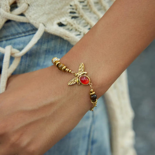 Orange Butterfly Chain Bracelet