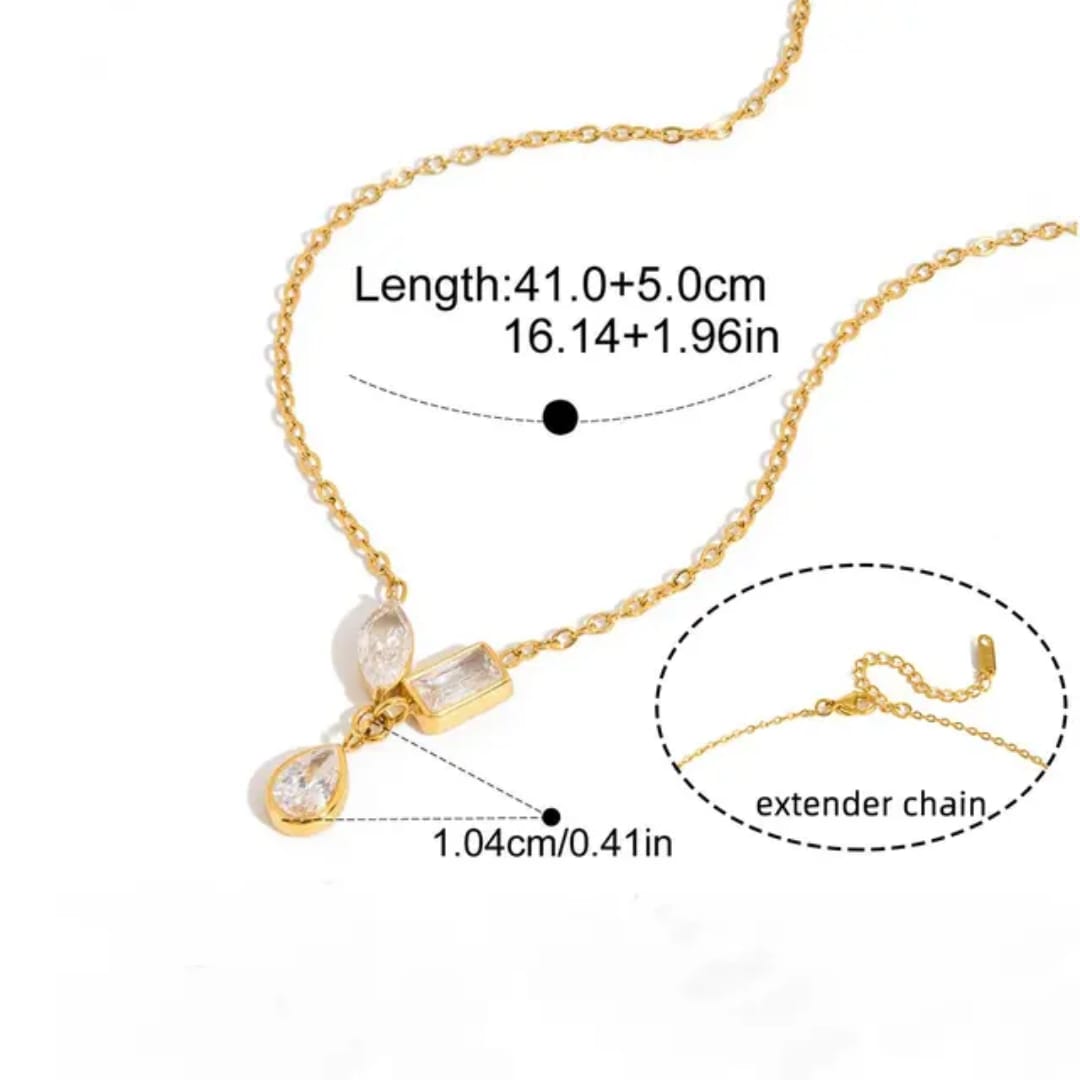 3 Stone Chain Necklace