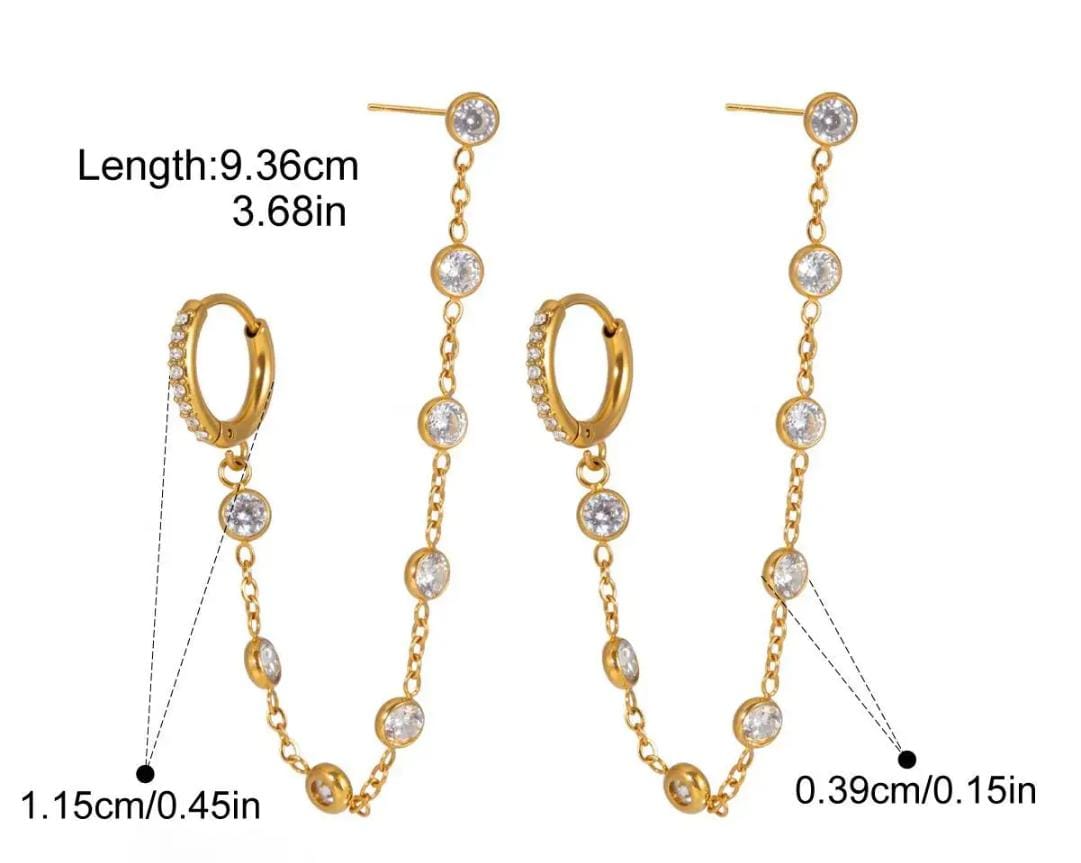 AD Studded Hoop Earrings