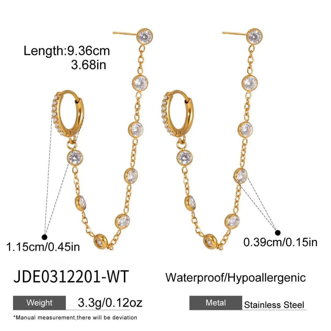 AD Studded Hoop Earrings