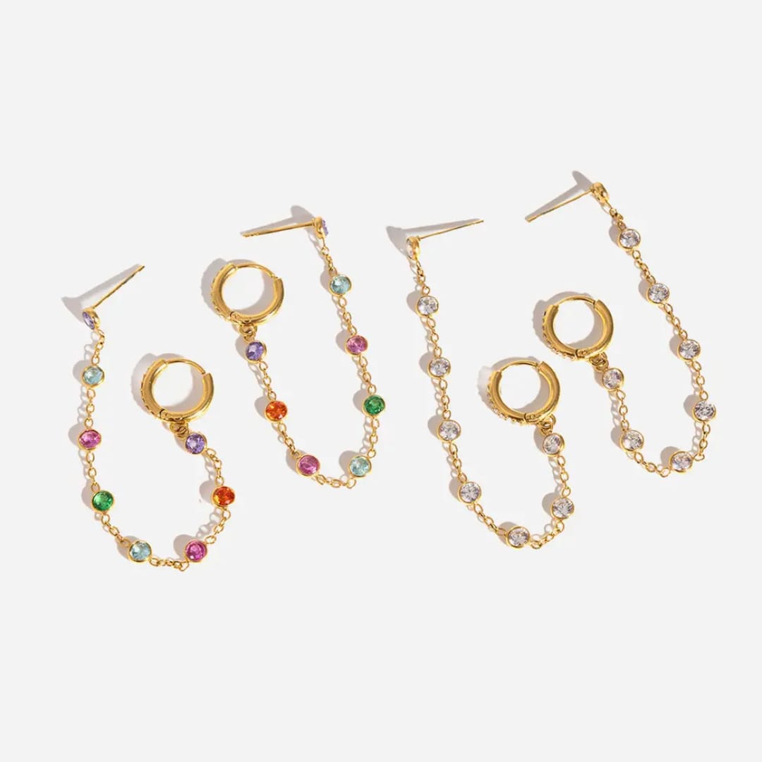 AD Studded Hoop Earrings