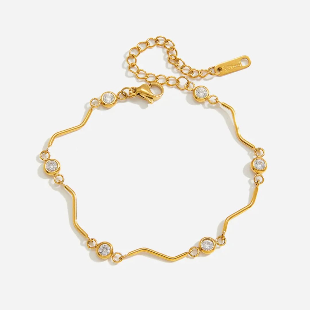 Stone Curvy Chain Bracelet