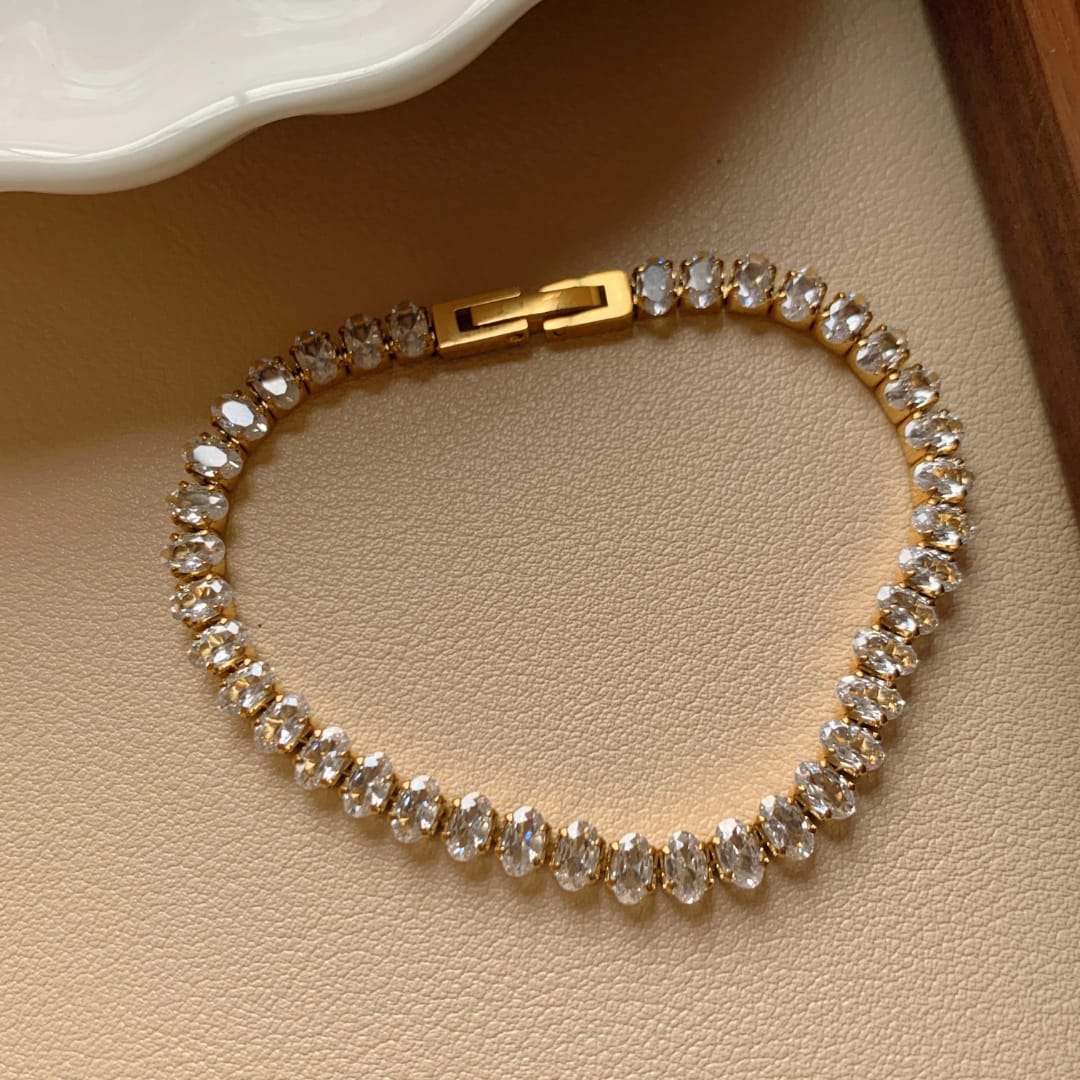 White Tennis Chain Bracelet