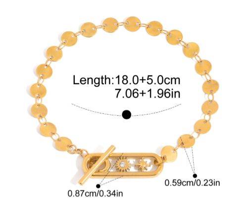 18k Gold Coins Chain Bracelet