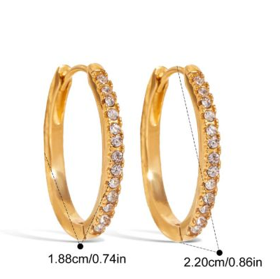 AD Studded Hoop Earrings