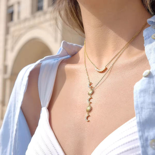 Sun Moon Chain Necklace