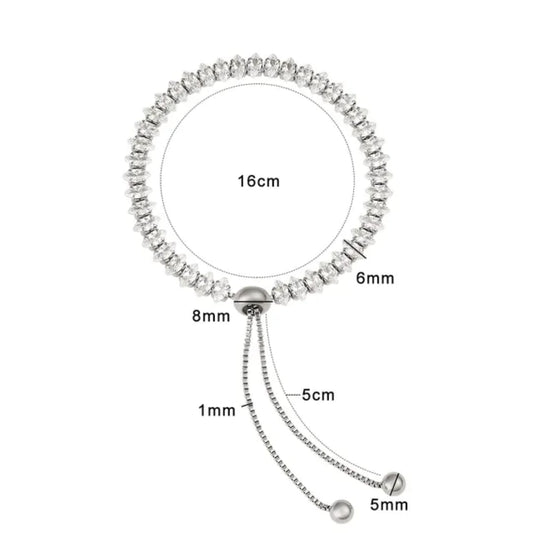 White Tennis Chain Bracelet